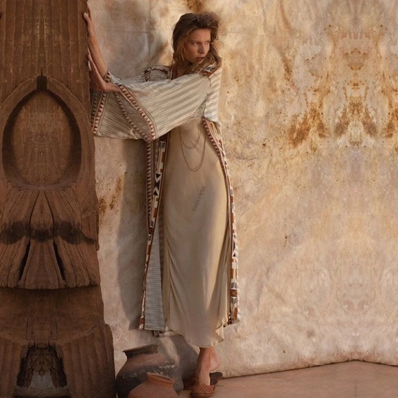 SOLD OUT Western Aztec Boho Tribal Kimono Duster Wrap - Picture 3 of 4